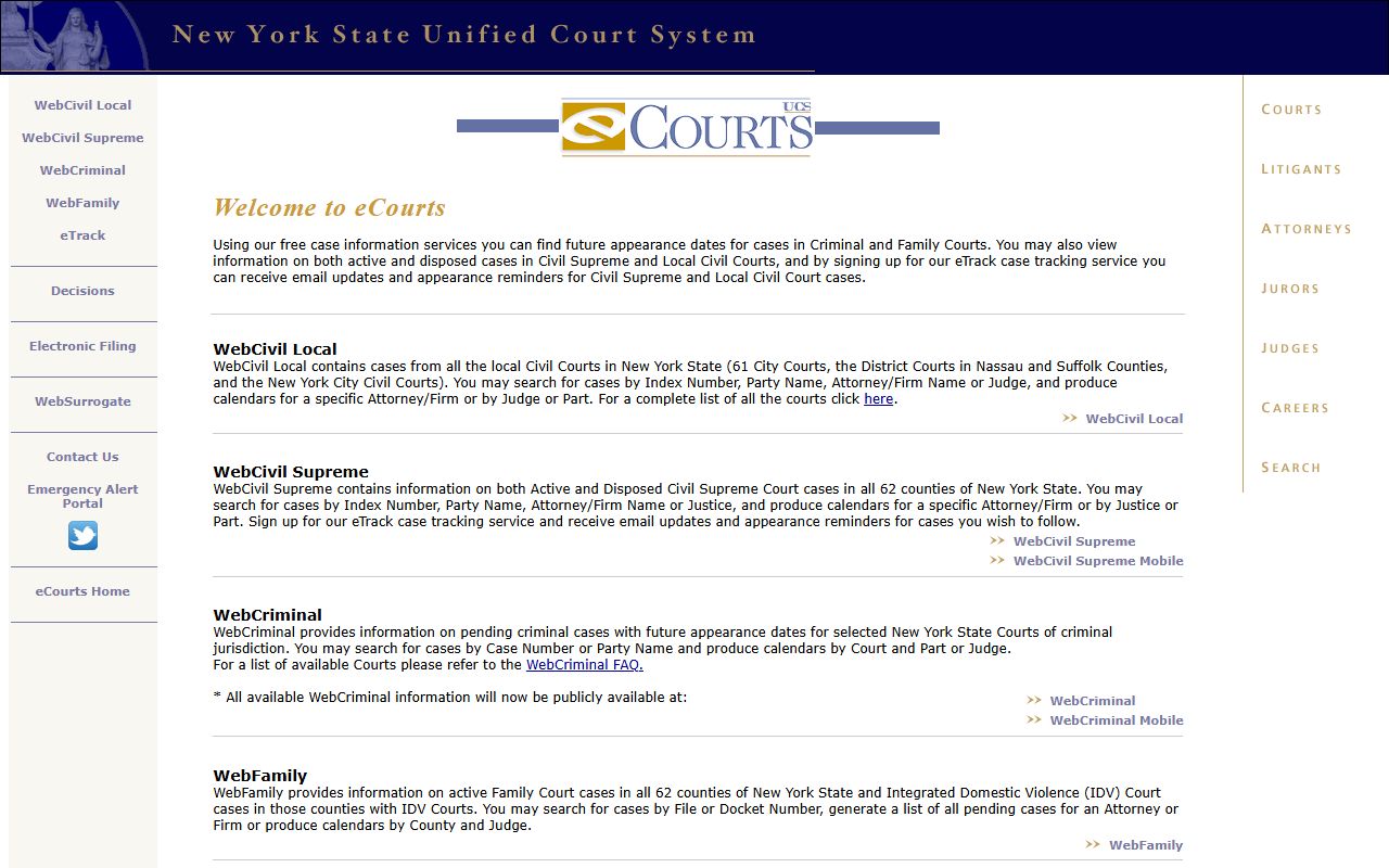 Richmond County court records search on the New York eCourts gateway