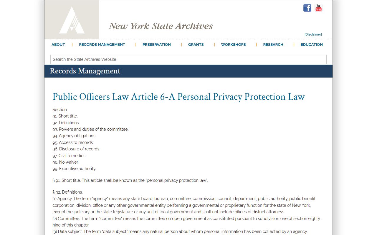 Richmond County public records and the Personal Privacy Protection Law