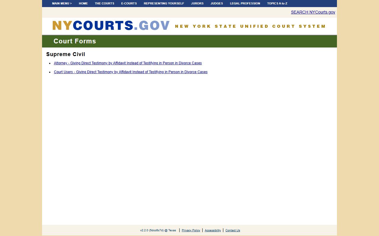 Richmond County Clerk and the NY Courts forms library
