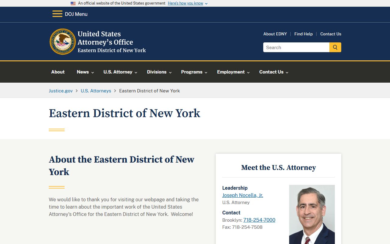Richmond County criminal court and the U.S. Attorney for the Eastern District of New York