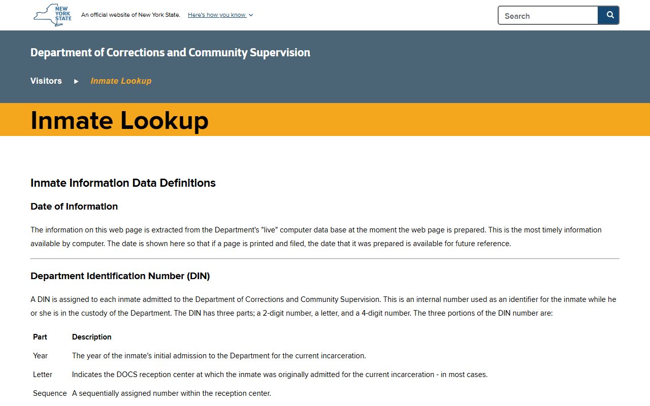 Richmond County inmate search NYS DOCCS incarcerated lookup